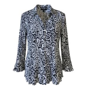Scott Taylor Black and White Blouse XL (BL10)